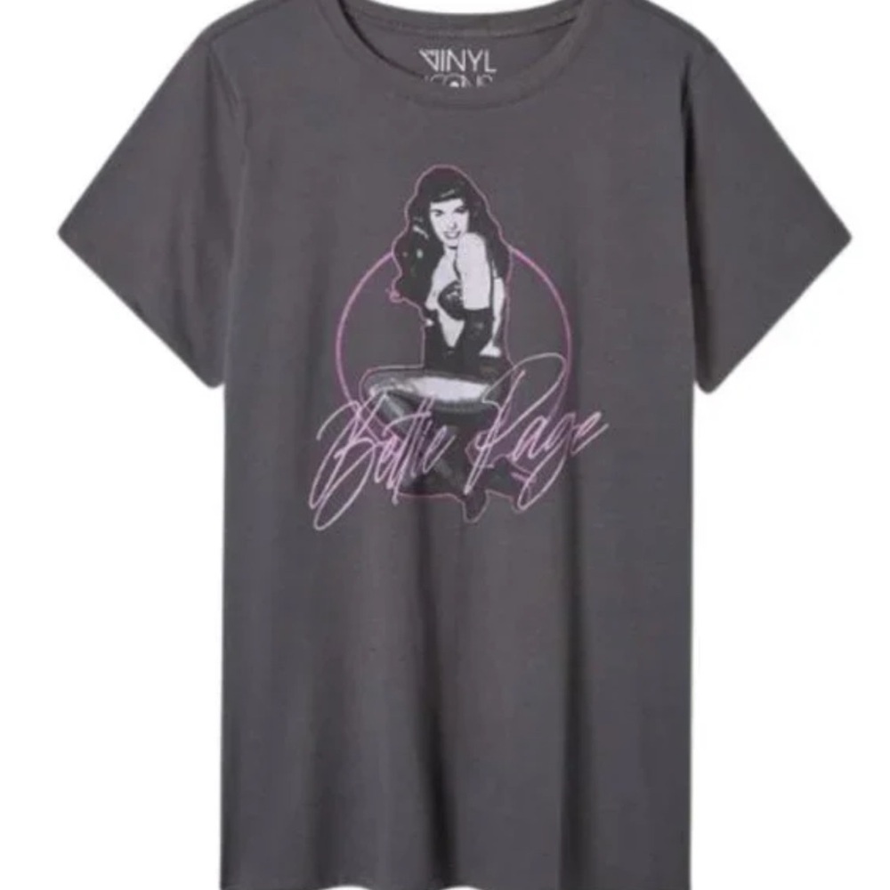 New! Gray Bettie Page Graphic Tee